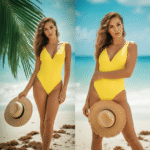 yellow one piece swim