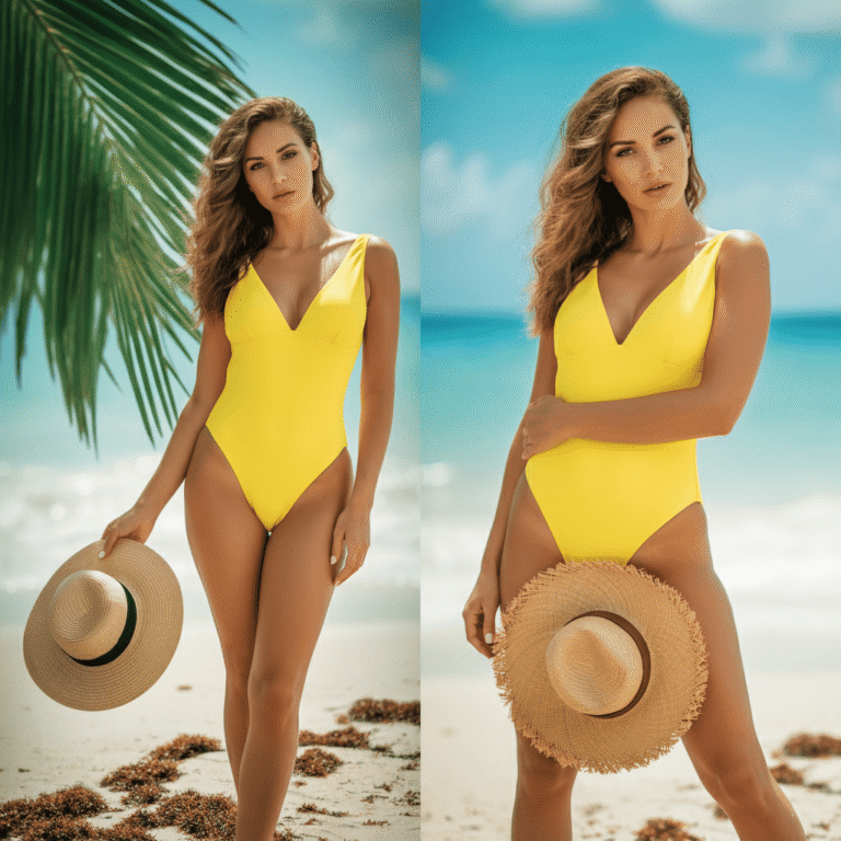 yellow one piece swim